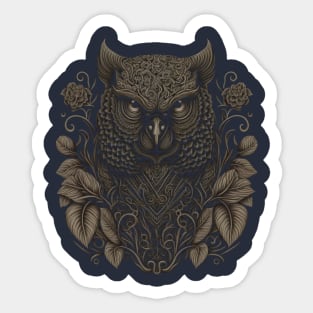 The owl is decorated with Javanese ornaments Sticker